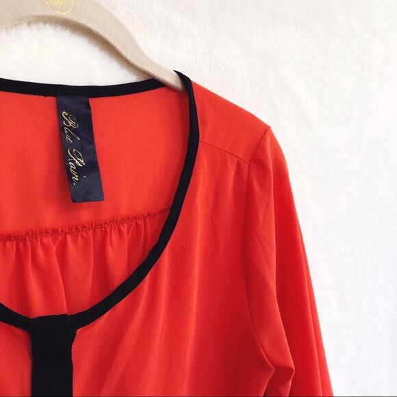 Blue Rain Coral and Blue Button Long Sleeve Top - Picture 2 of 8